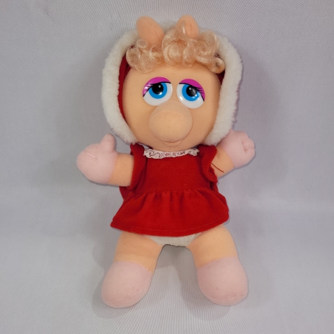 Muppet Babies 1987 Vintage 10\" Plush Baby Miss Piggy C8
