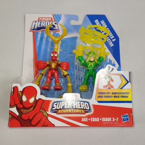 Marvel Super Hero Adventures Iron Spider & Electro Playskool NEW