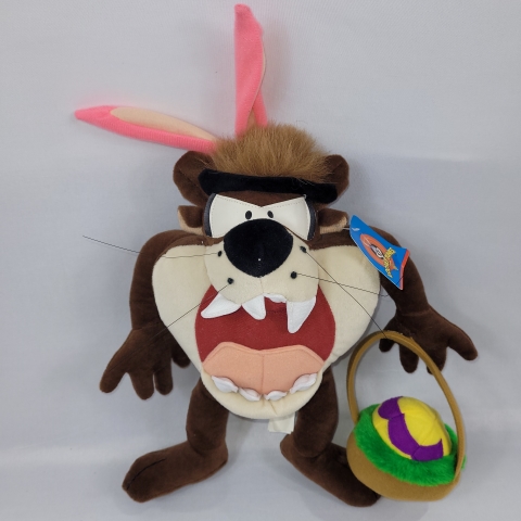 Looney Tunes 1998 Vintage 12\" Plush Taz Easter Bunny Warner C9