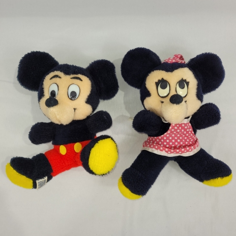 Walt Disney Vintage 10\" Plush Mickey & Minnie Mouse C8